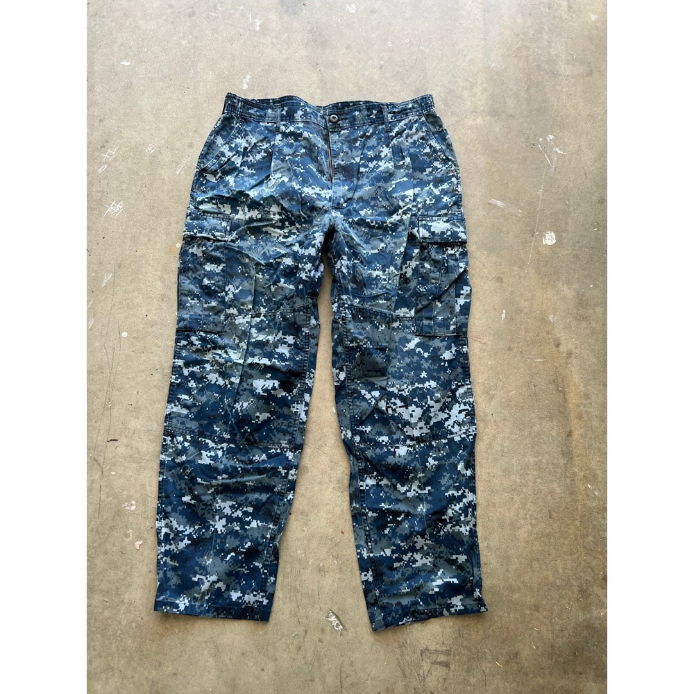 US Navy NWU Type I Digital Camo Cargo Pants Blue Ripstop Large Regular Military